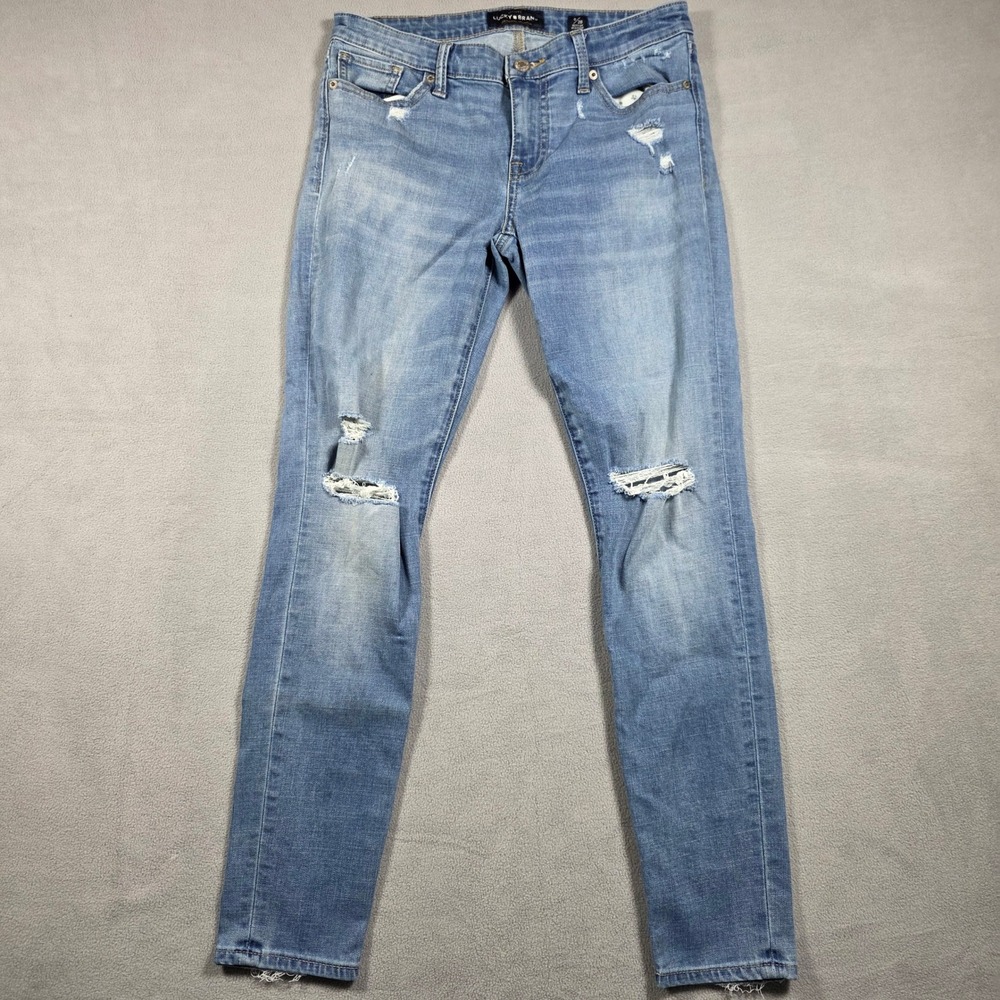 Lucky Brand Jeans Women 6 Blue Skinny Mid Rise Brooke Legging Distressed